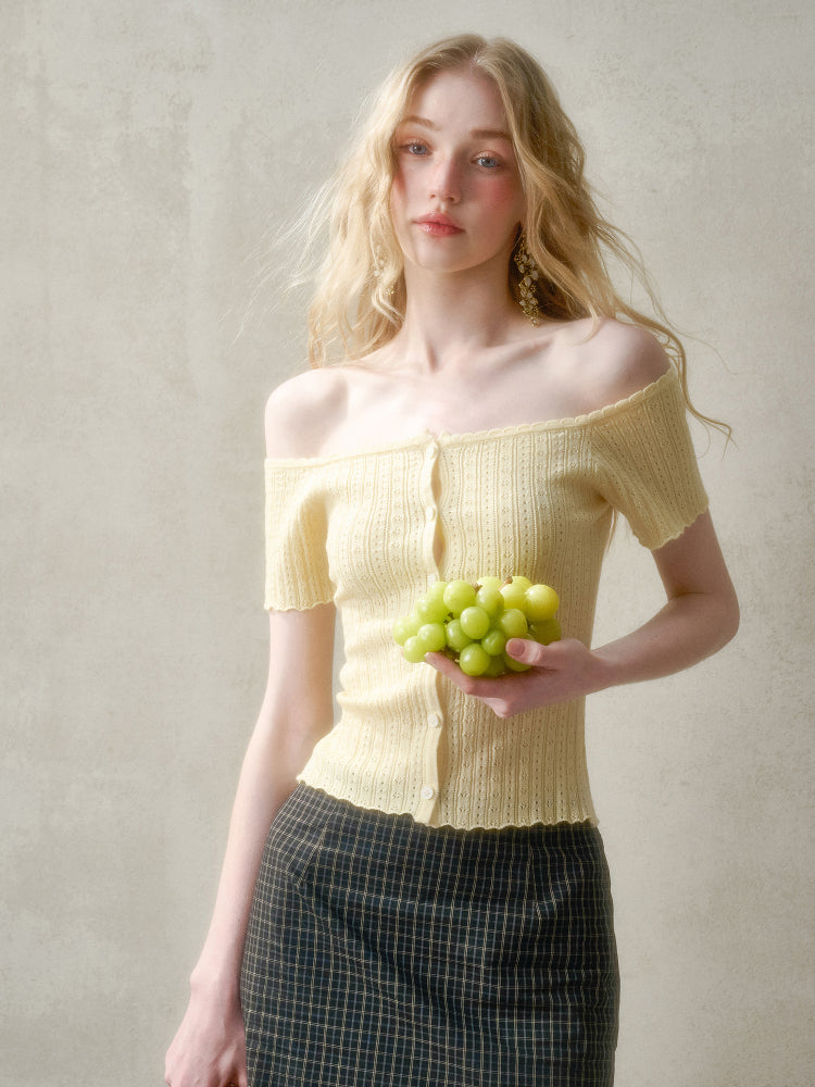 Summer-Colored One-Shoulder Cardigan