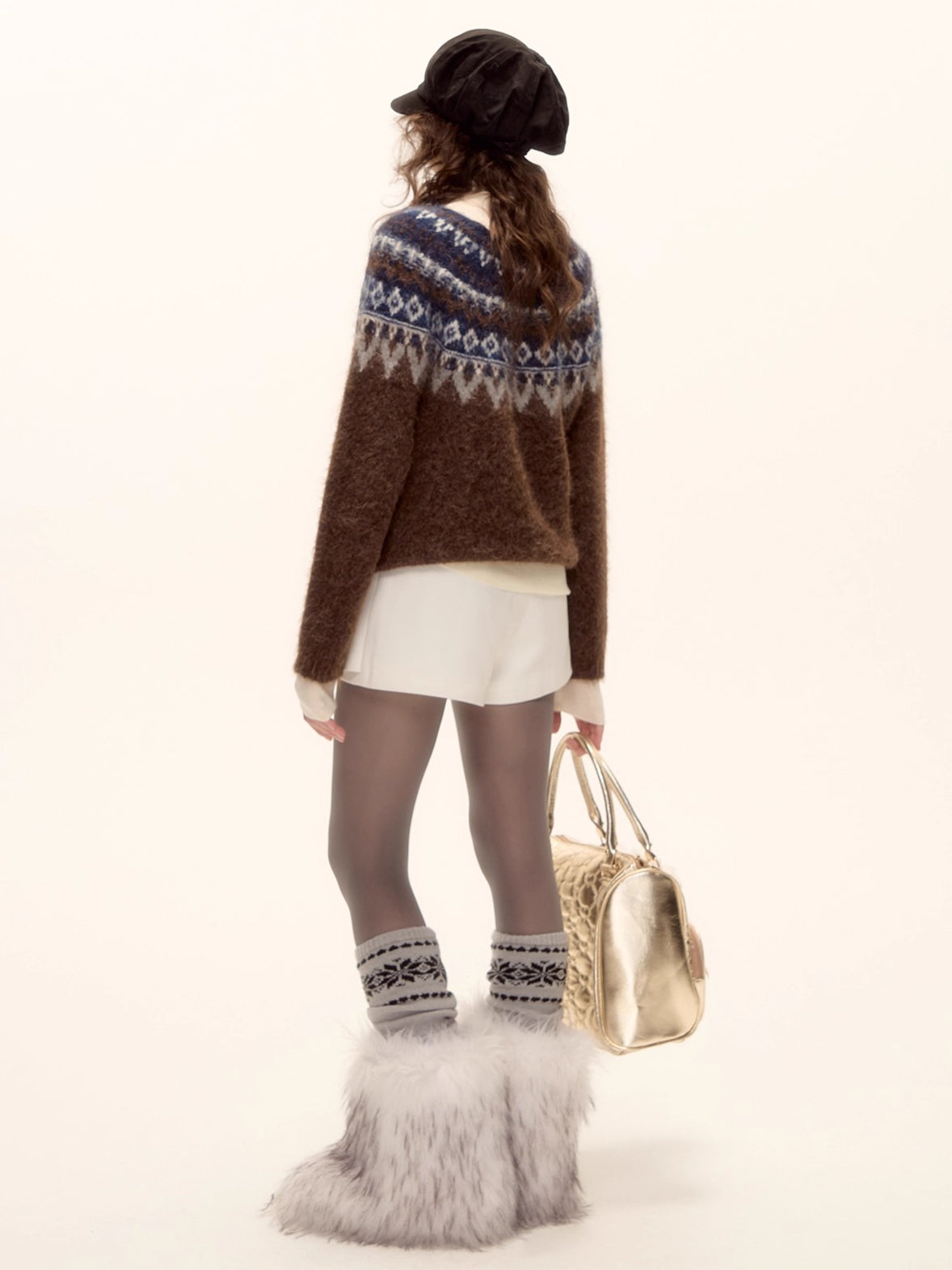 Mohair Blend Pleated Mini Skirt