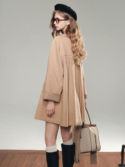 High-Wool Content Brown Coat