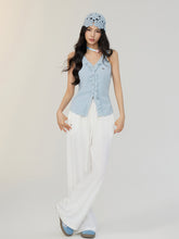 V-neck Lace Ruffled Vest - CHINASQUAD