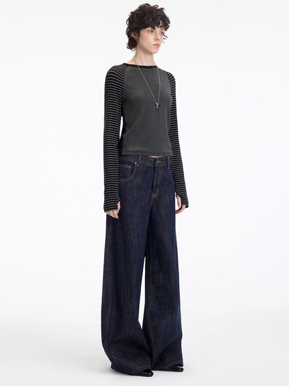 Contrast Raglan Slim-Fit Long-Sleeve Tee