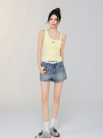Irregular Off - the - Shoulder Vest