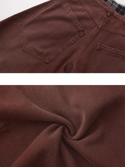 Spray-Wash Panelled Brushed Cargo Pants