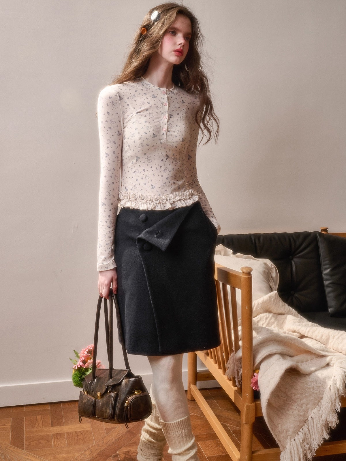 Little Velvet Bunny Printed Fitted T-Shirt