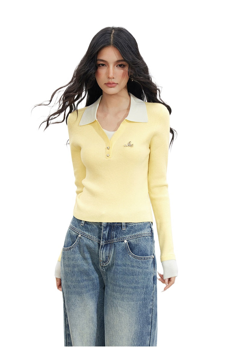 Contrast Faux-Layer T-shirt