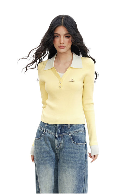 Contrast Faux-Layer T-shirt