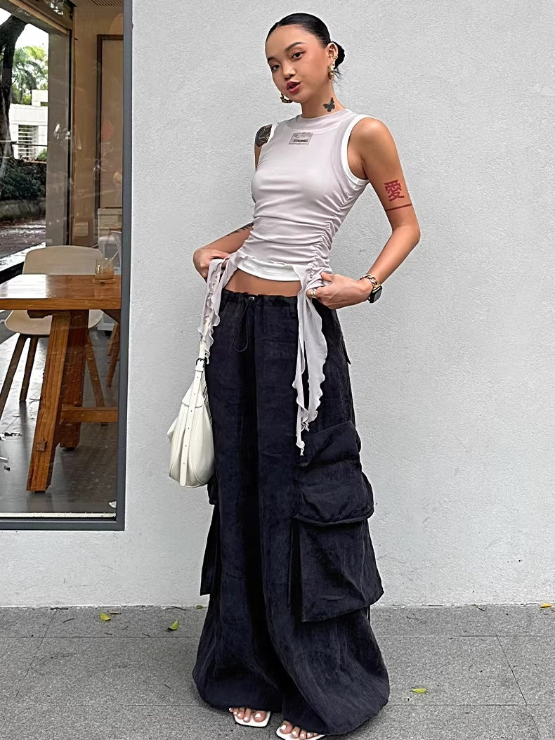 Relaxed TENCEL™ Wide-Leg Utility Pants