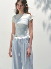 Contrast Color Fake Two-piece Mesh Lace Short-sleeve T-shirt - CHINASQUAD