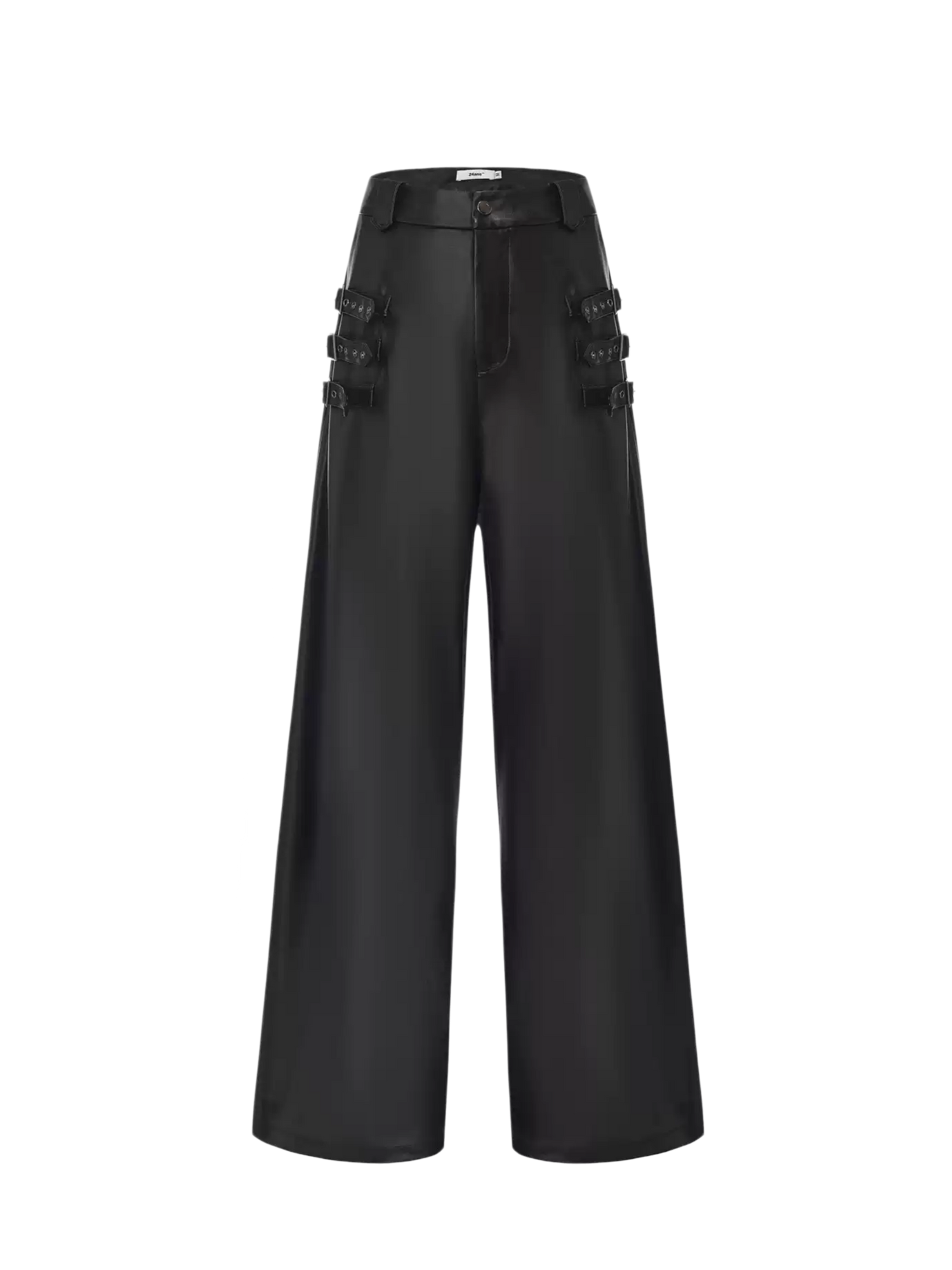 Classic Wide-Leg Faux Leather Pants