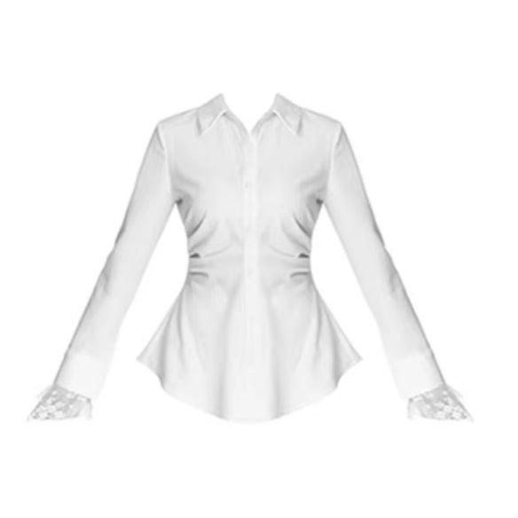 Japanese Striped Waist-Cinching Shirt