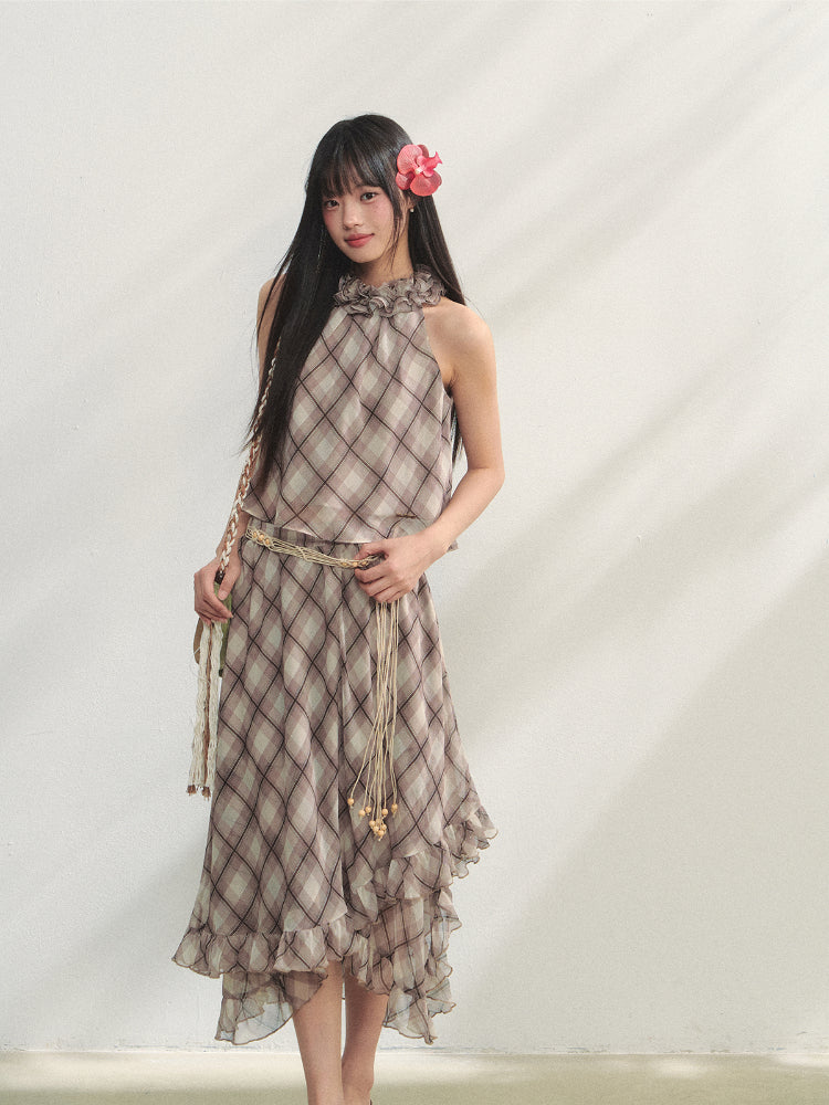 Irregular Ruffle  Top &amp; Midi Skirt Set - CHINASQUAD