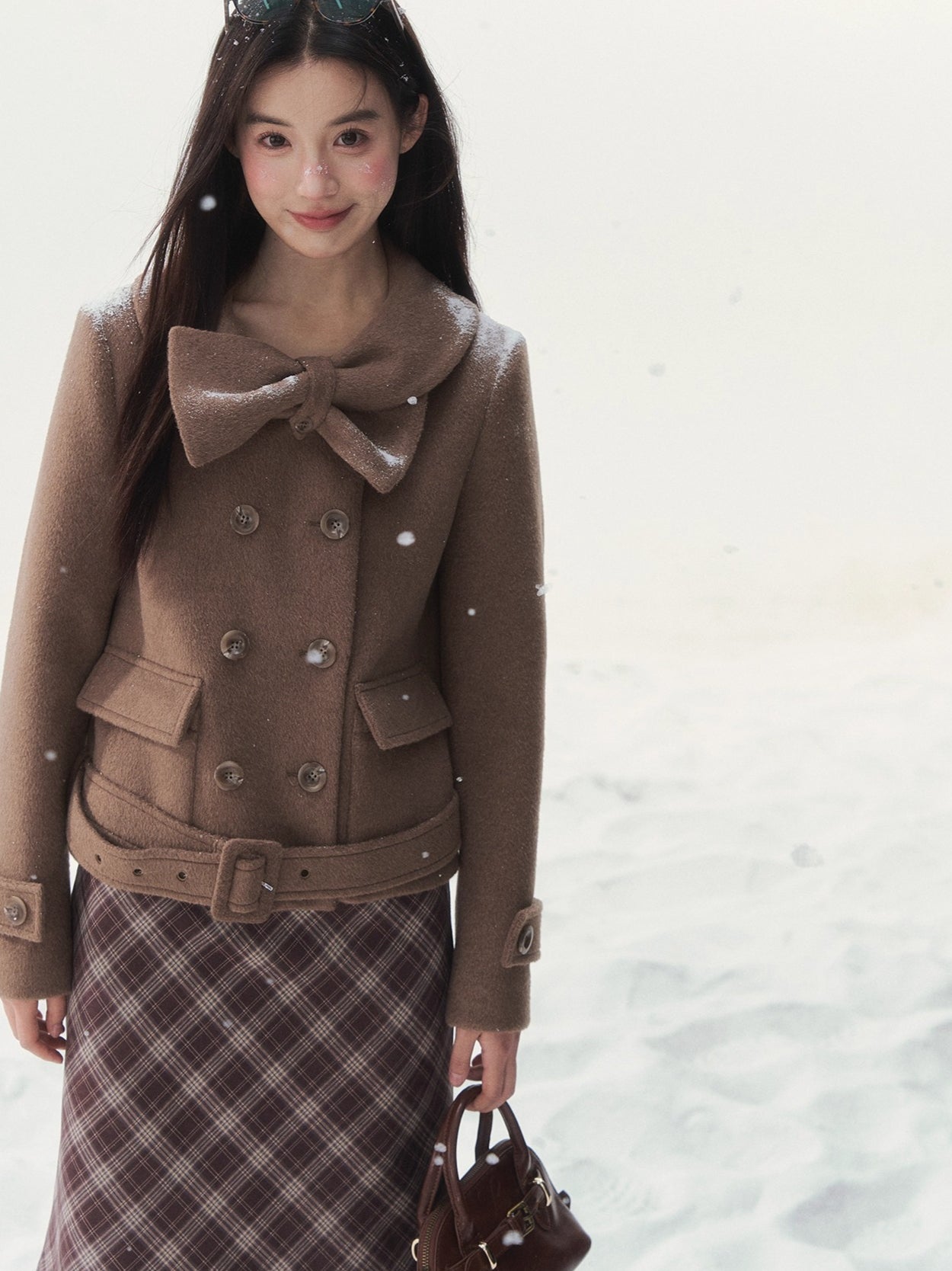 Vintage Double-Breasted Chestnut-Warm Jacket