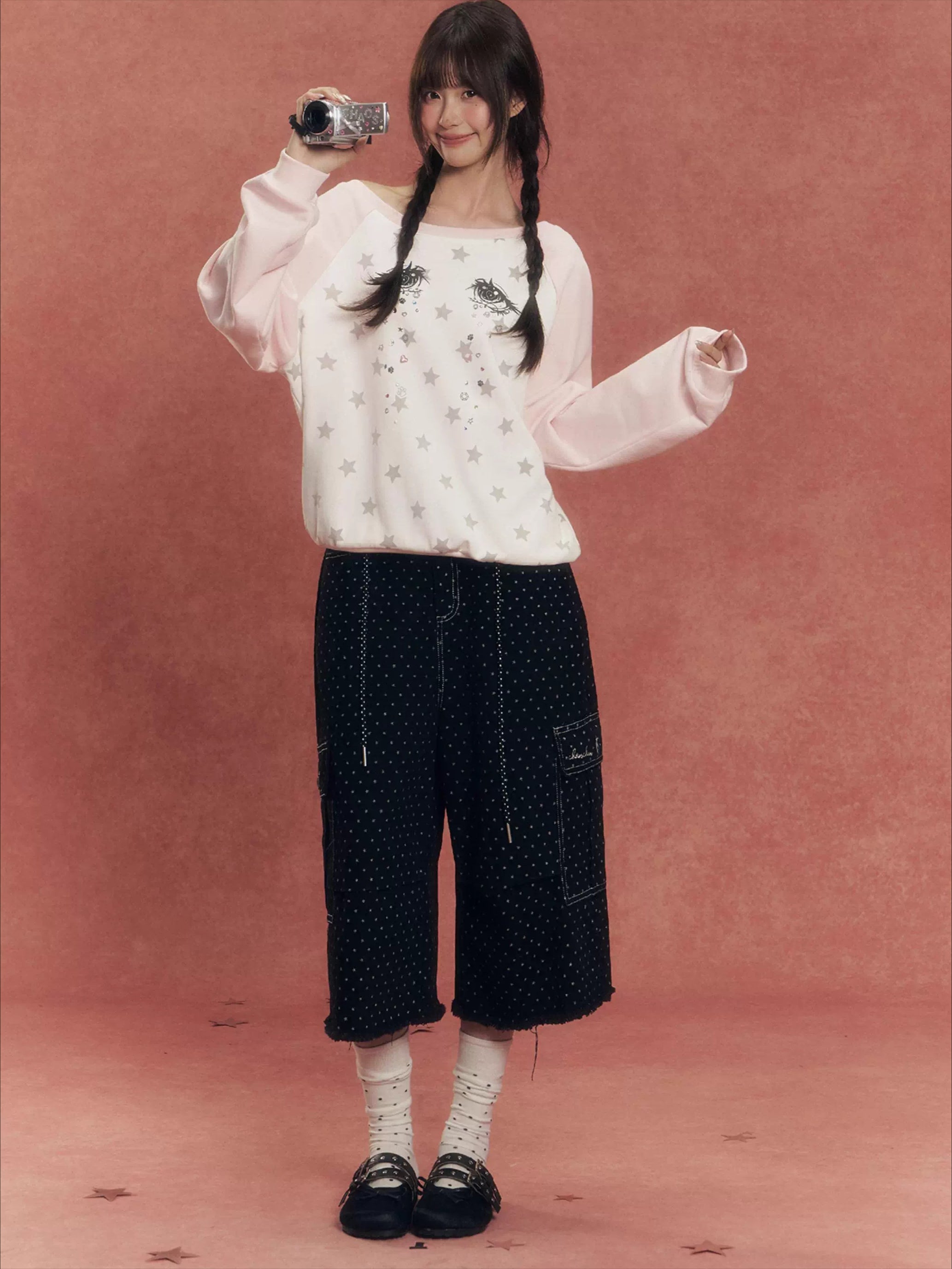 Vintage Washed Cropped Denim Pants