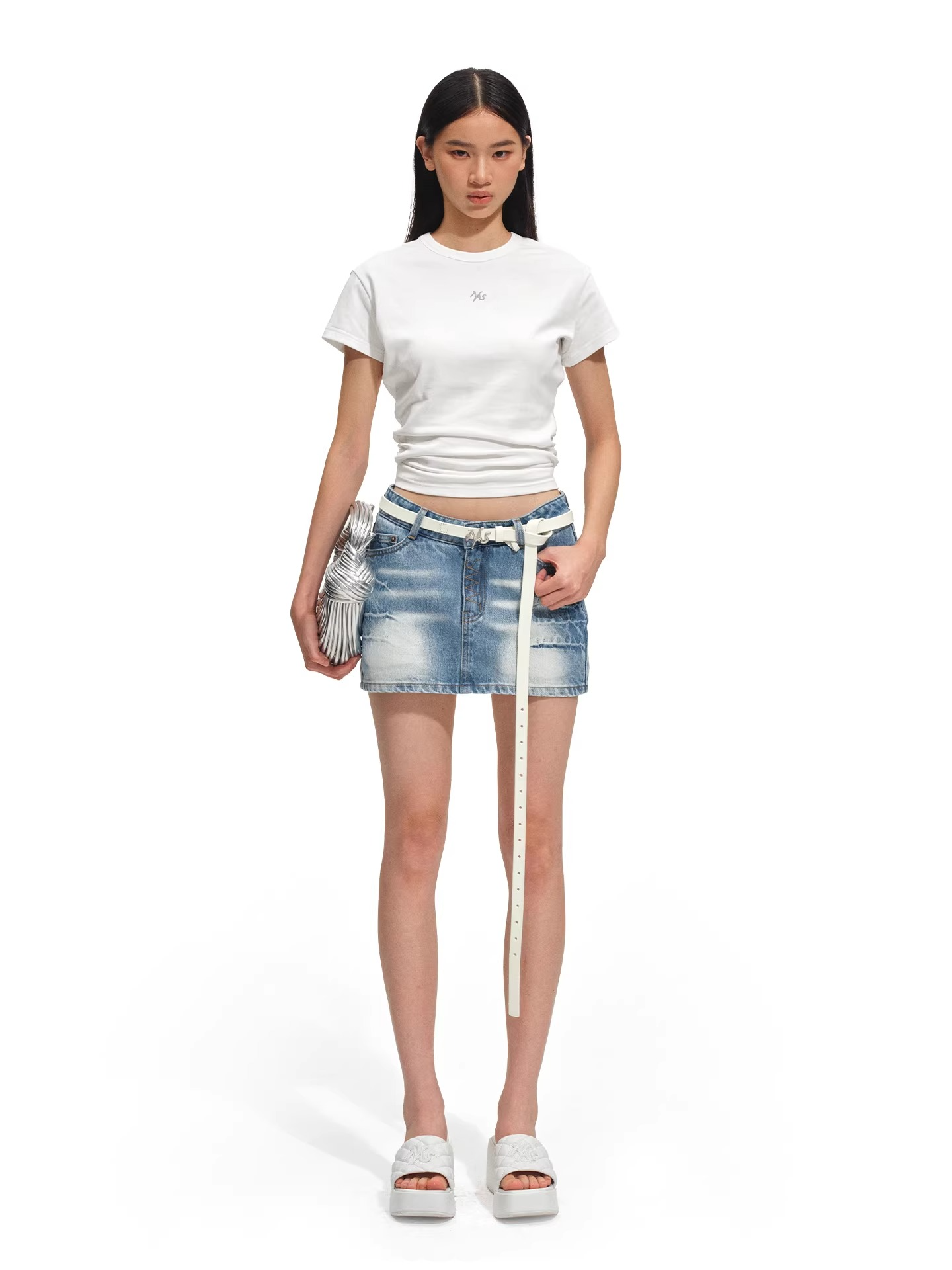 Embroidered Hourglass Fit Cinched Waist Tee