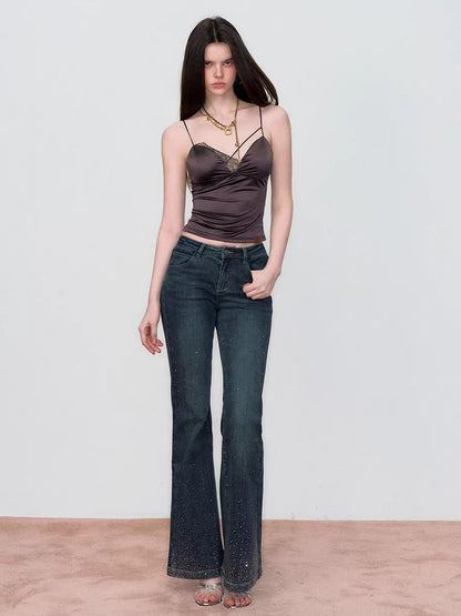 Lace-Trim Satin Camisole