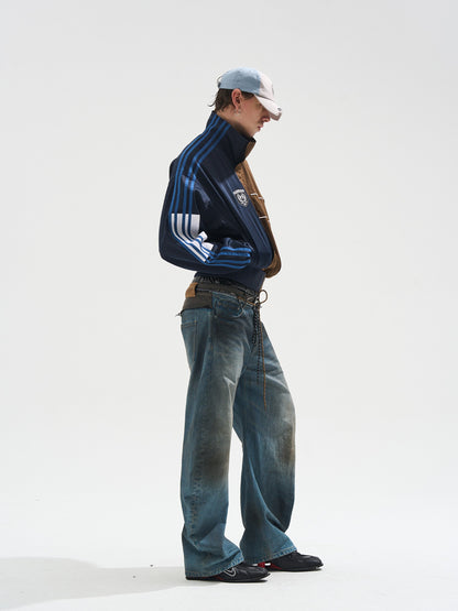 Yin-Yang Contrast Sports Short Jacket