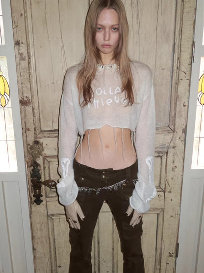 Mohair Sequin Sheer Knit Base Layer