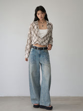 Two-piece Look Checked Long-sleeve Shirt - CHINASQUAD