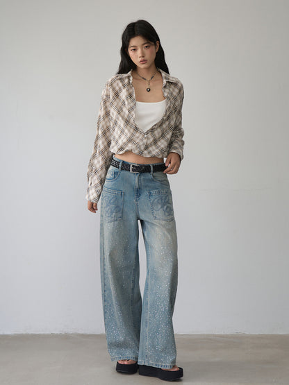 Two-piece Look Checked Long-sleeve Shirt - CHINASQUAD