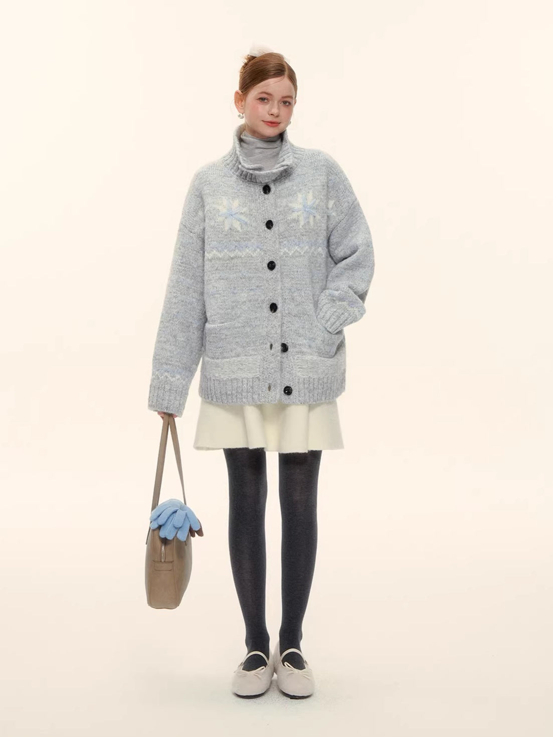 Snowflake Fair Isle Wool-Blend Knit Cardigan