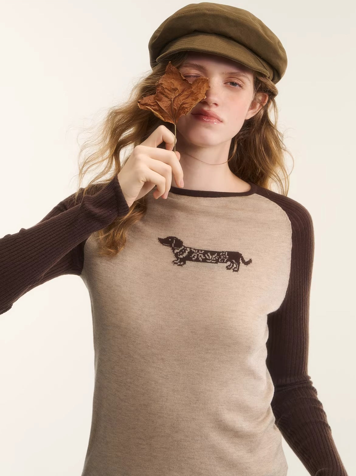 Wool-Blend Jacquard Raglan Knit Top