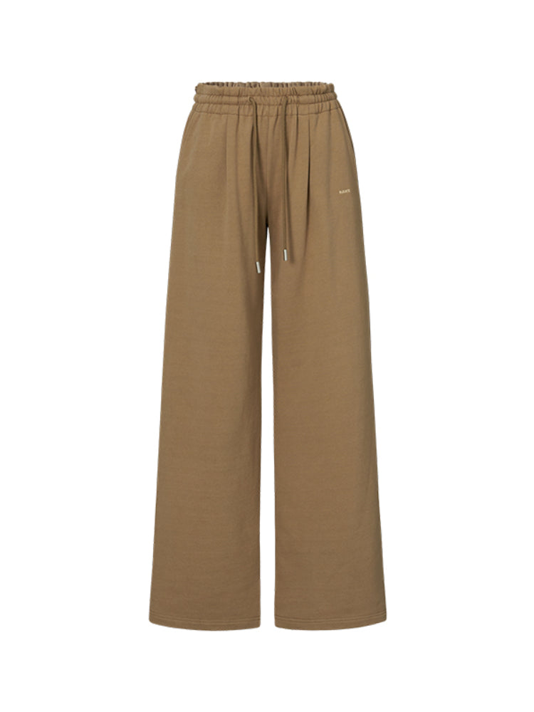 Retro Wide-Leg Elastic-Waist Pants