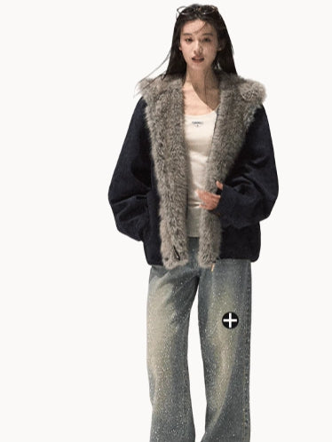 Faux Fur Collar Hooded Puffer Jacket