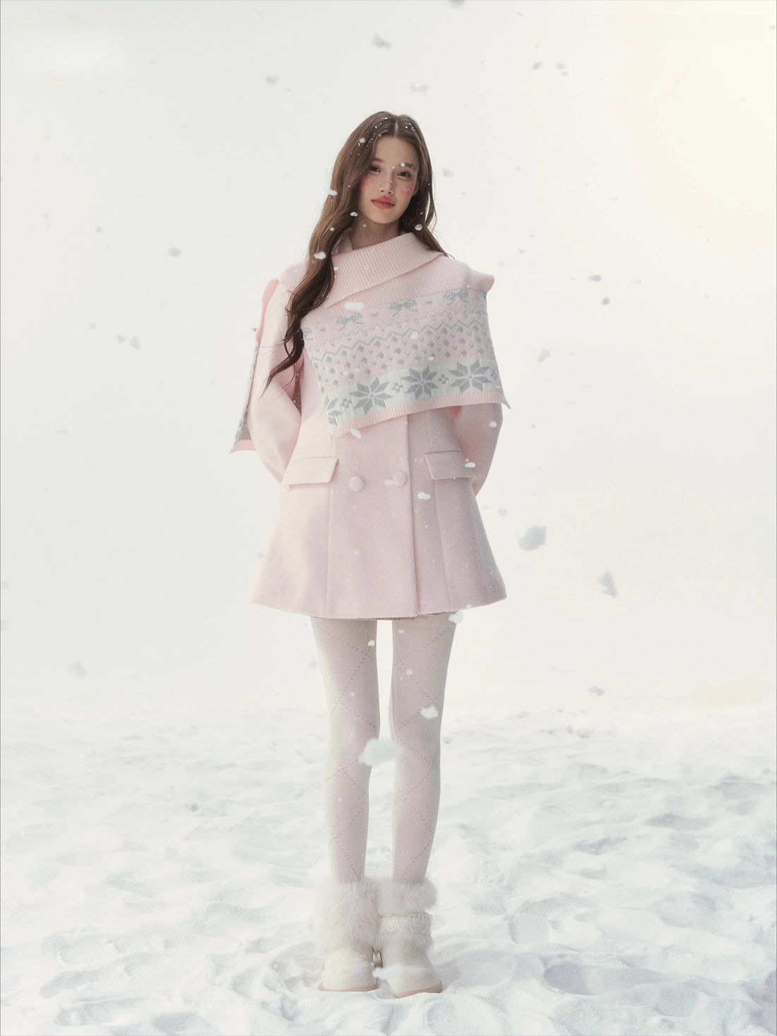 Double-Breasted Fur-Collar Lady Jacket