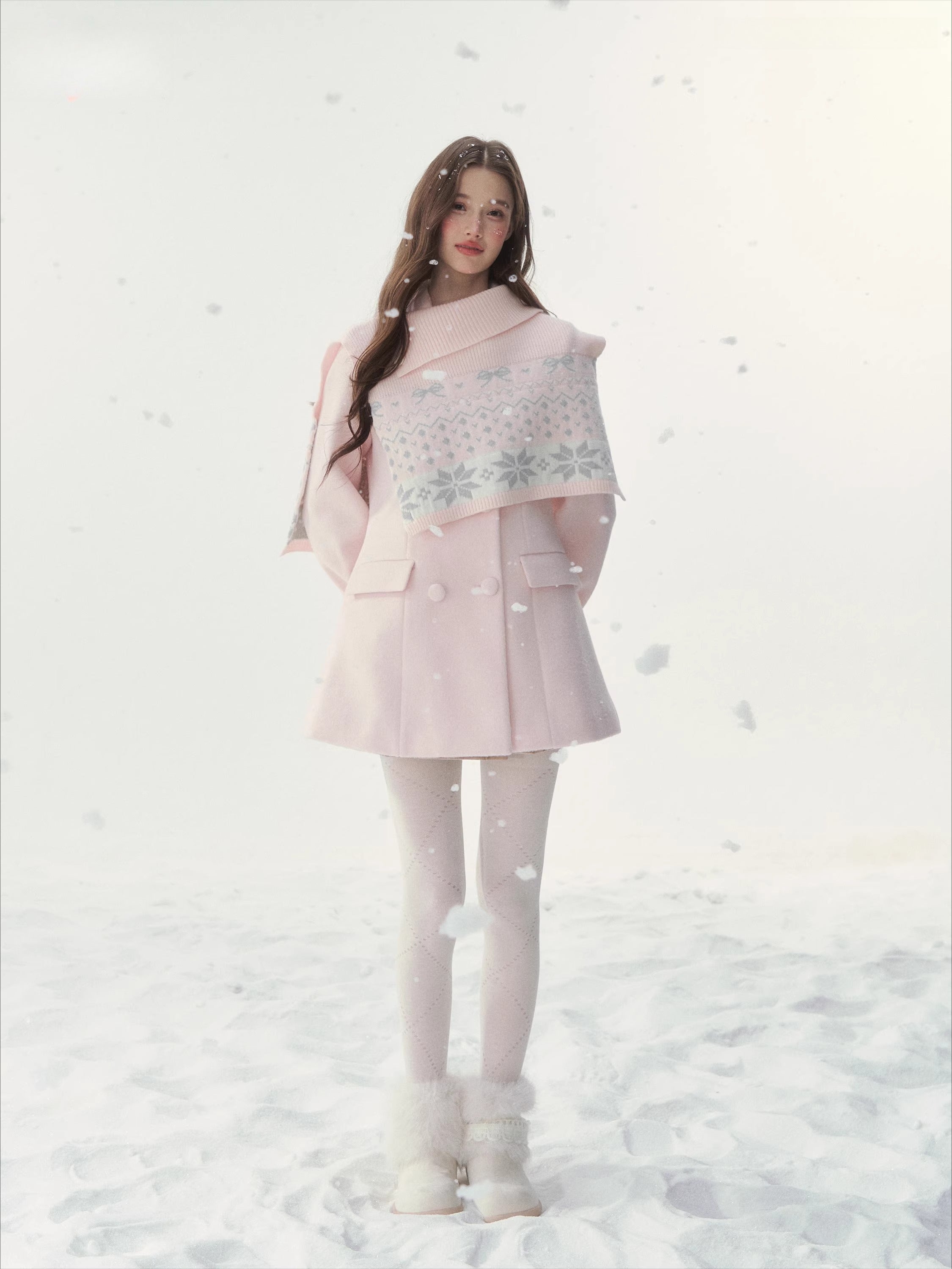 Double-Breasted Fur-Collar Lady Jacket