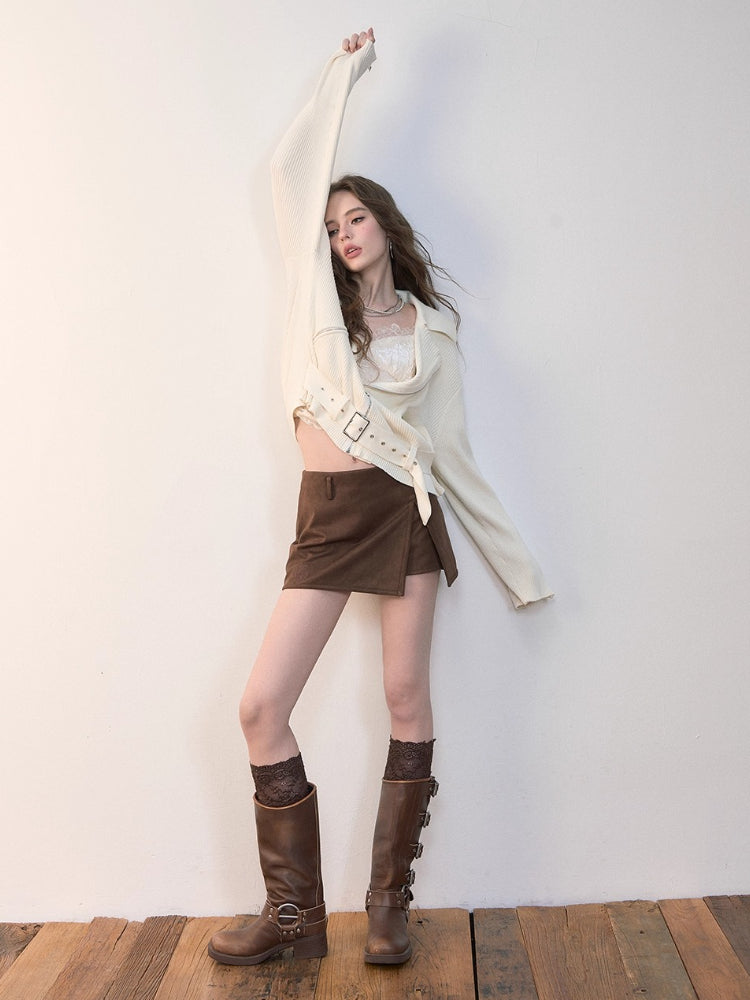 Heavy-Duty Metal Zipper Knit Jacket