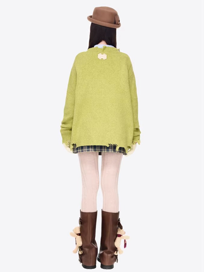 Illustrated Crewneck Knit Sweater