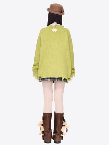 Illustrated Crewneck Knit Sweater
