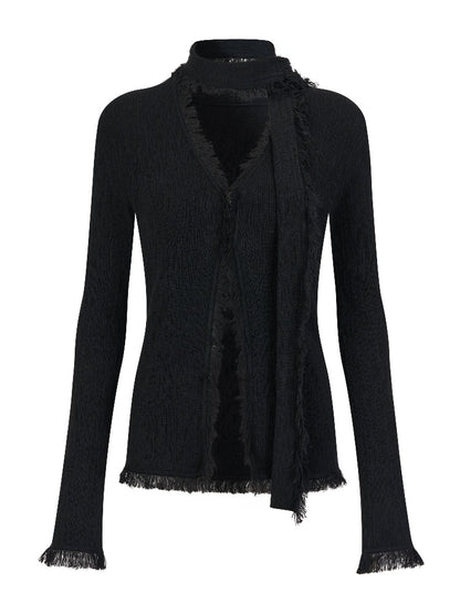 Soft Fringed Knit Cardigan