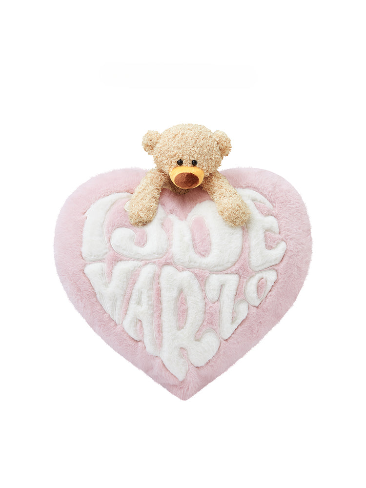 Bear Heart Plush Pillow