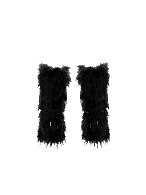 Black &amp; White Fur Boot Covers