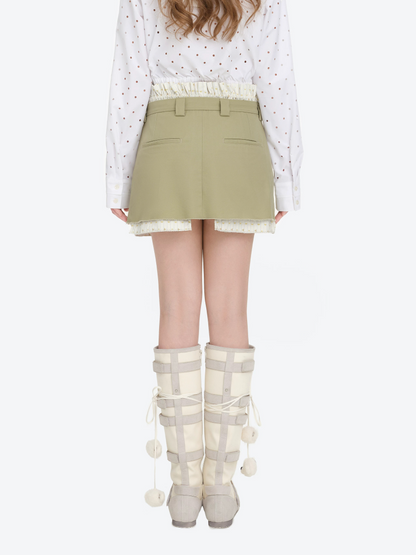 Two-Piece Illusion Blazer Badge Dress