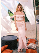 Selene One-shoulder Fishbone Top & Skirt Set - CHINASQUAD