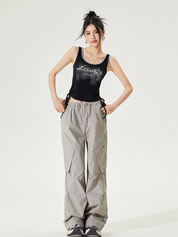 Pleated Low-rise Cargo Pants - CHINASQUAD