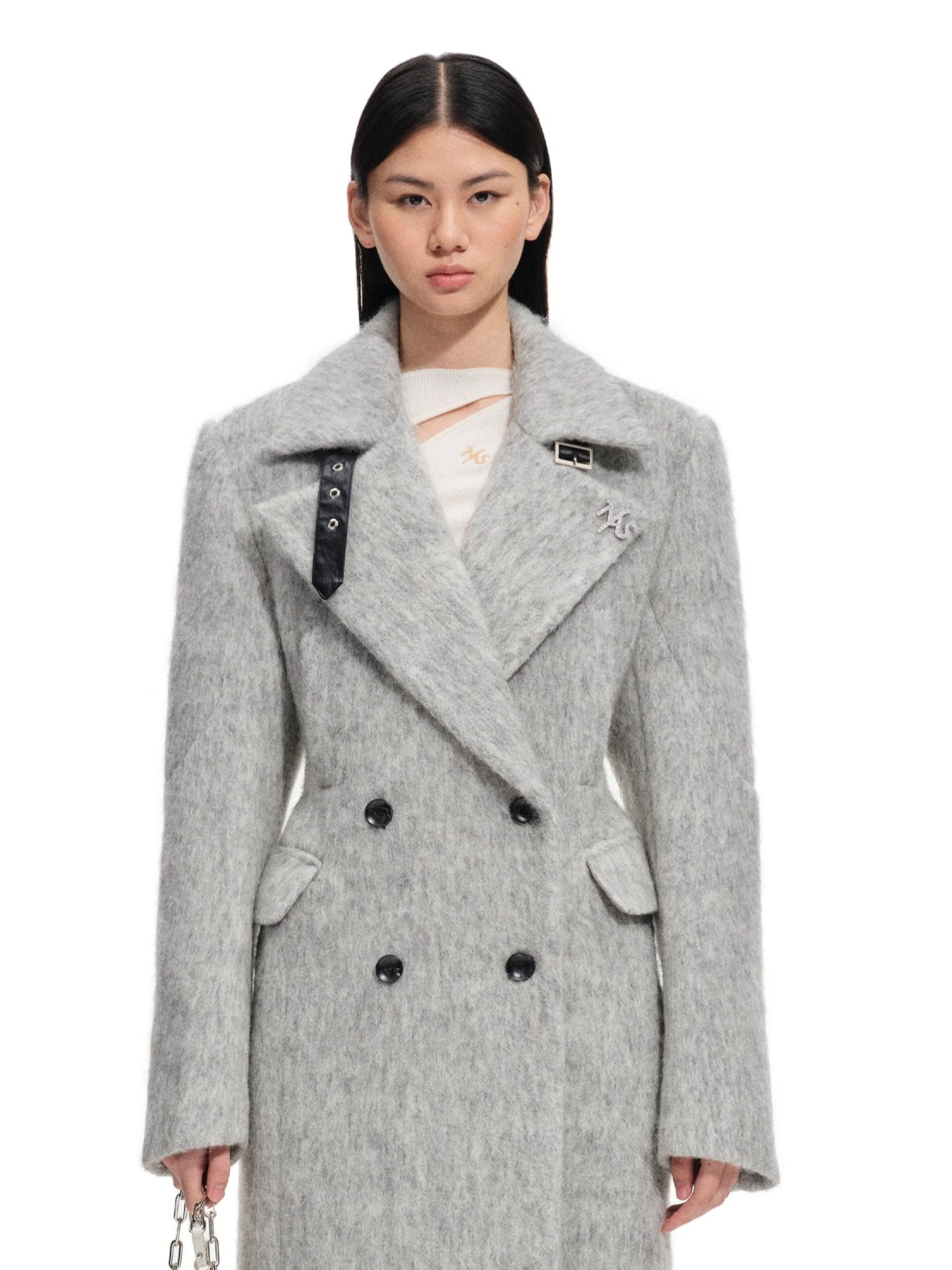 Classic Sculpted Long-Pile Wool Coat