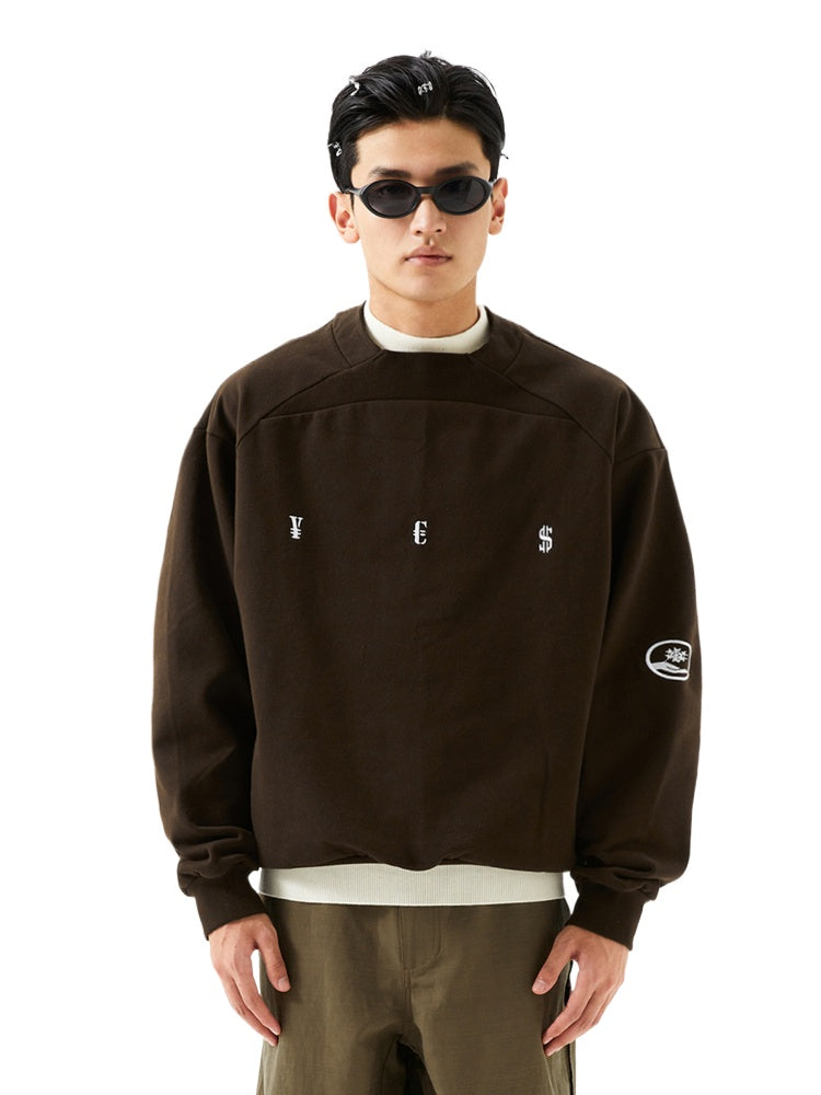 Sports Patchwork Collar Sweatshirt