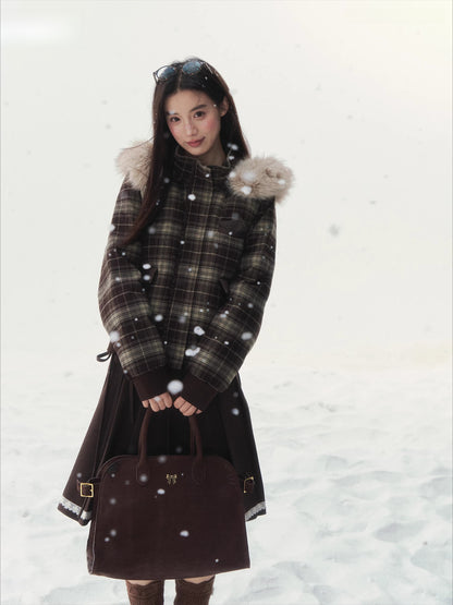 Wool-Blend Retro Pleated Skirt