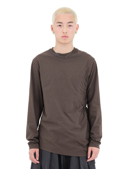 Ochre &amp; Light Brown Drawstring Long-Sleeve T-Shirt