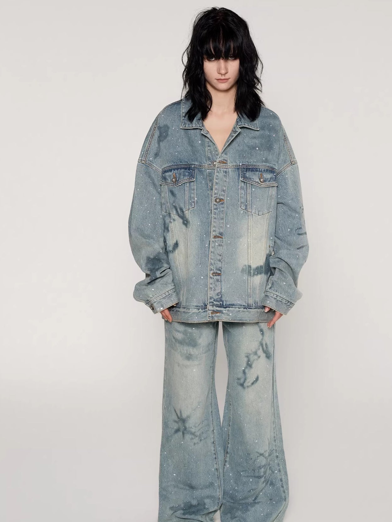 Nautical Map Straight-Leg Denim Jeans