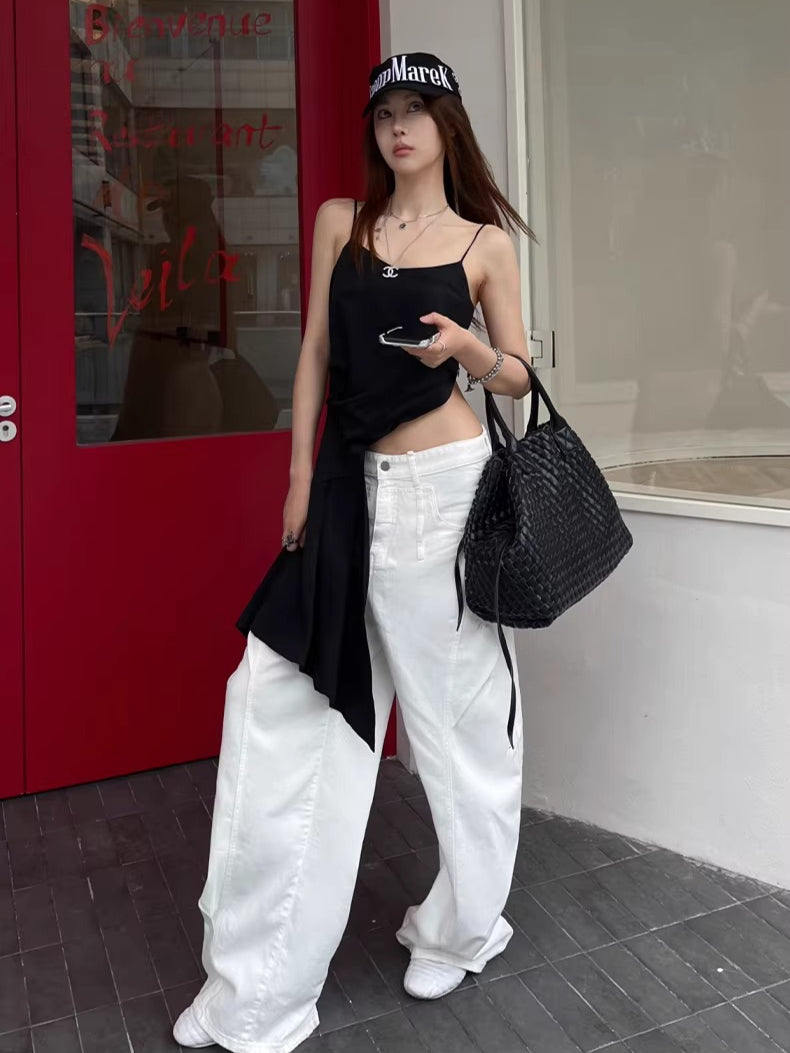 Washed Ripped Balloon-Fit Denim Jeans