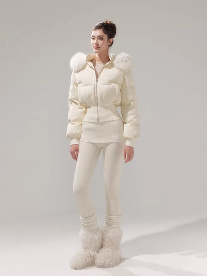 Retro Hourglass Waist Cotton Puffer Jacket