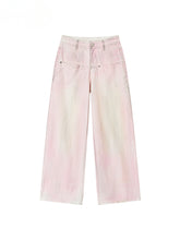 Pink Washed Distressed Jeans - CHINASQUAD