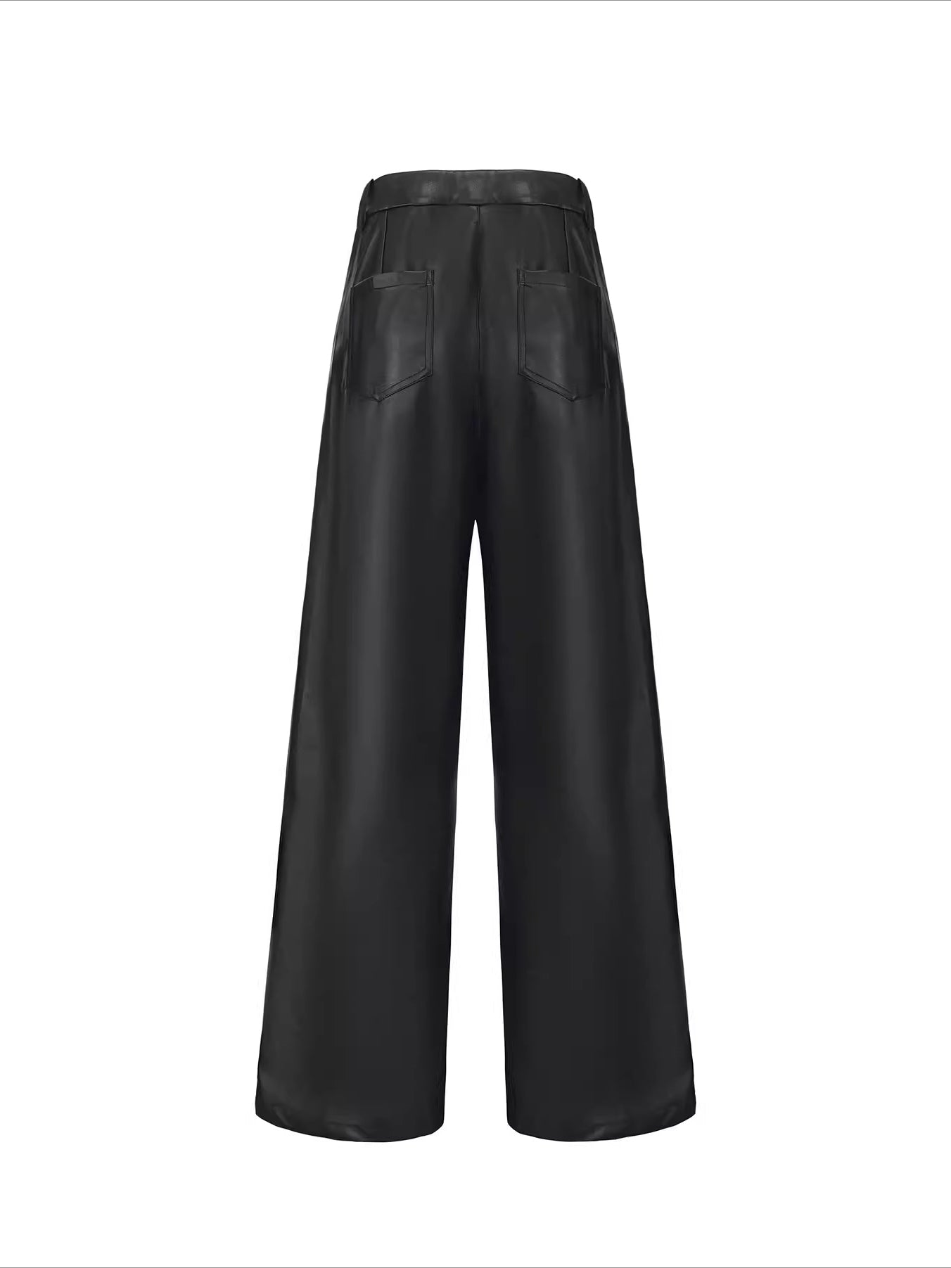 Classic Wide-Leg Faux Leather Pants