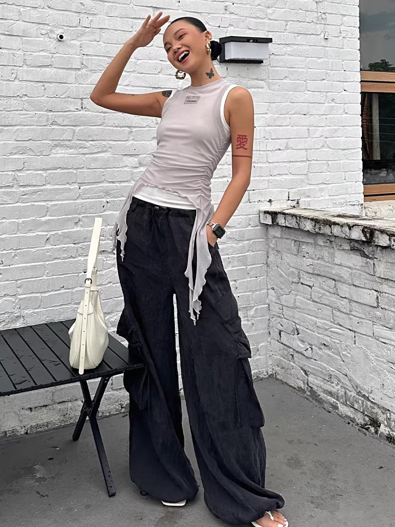 Relaxed TENCEL™ Wide-Leg Utility Pants