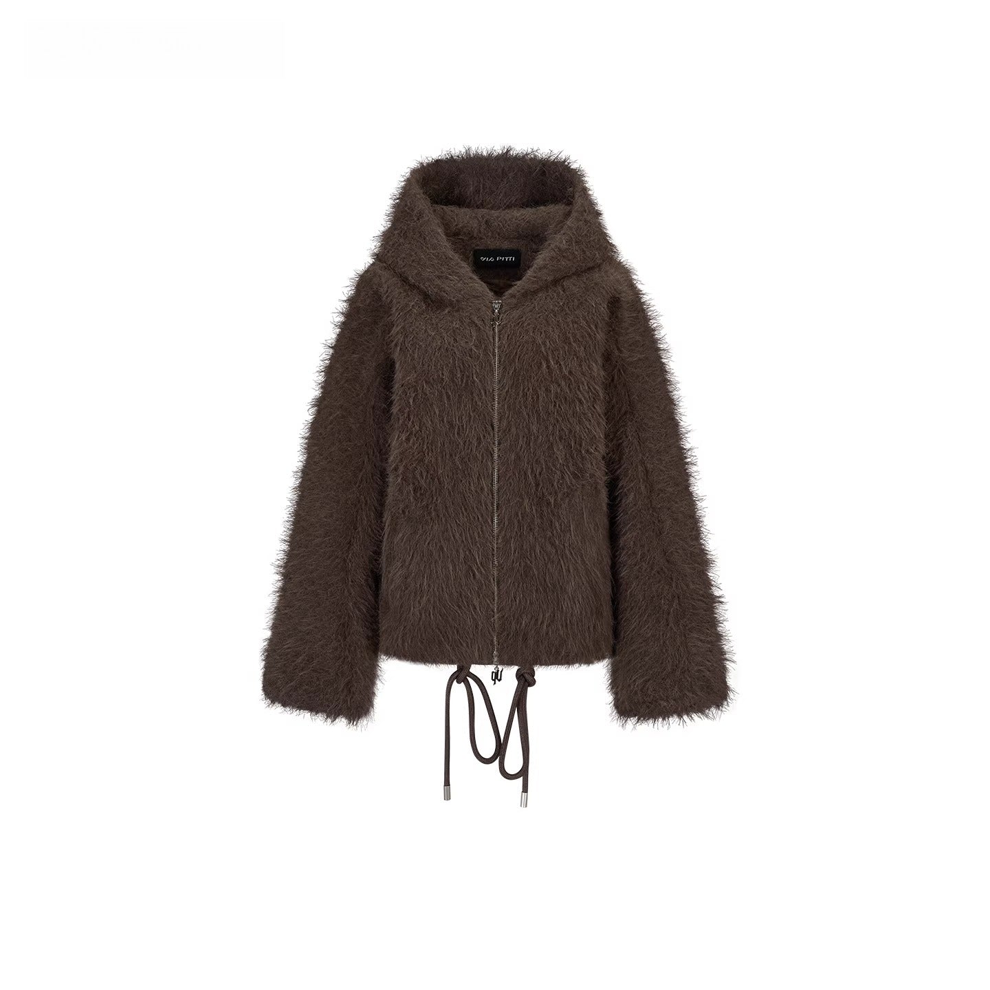 Fuzzy Hooded Plush Sweatshirt Jacket