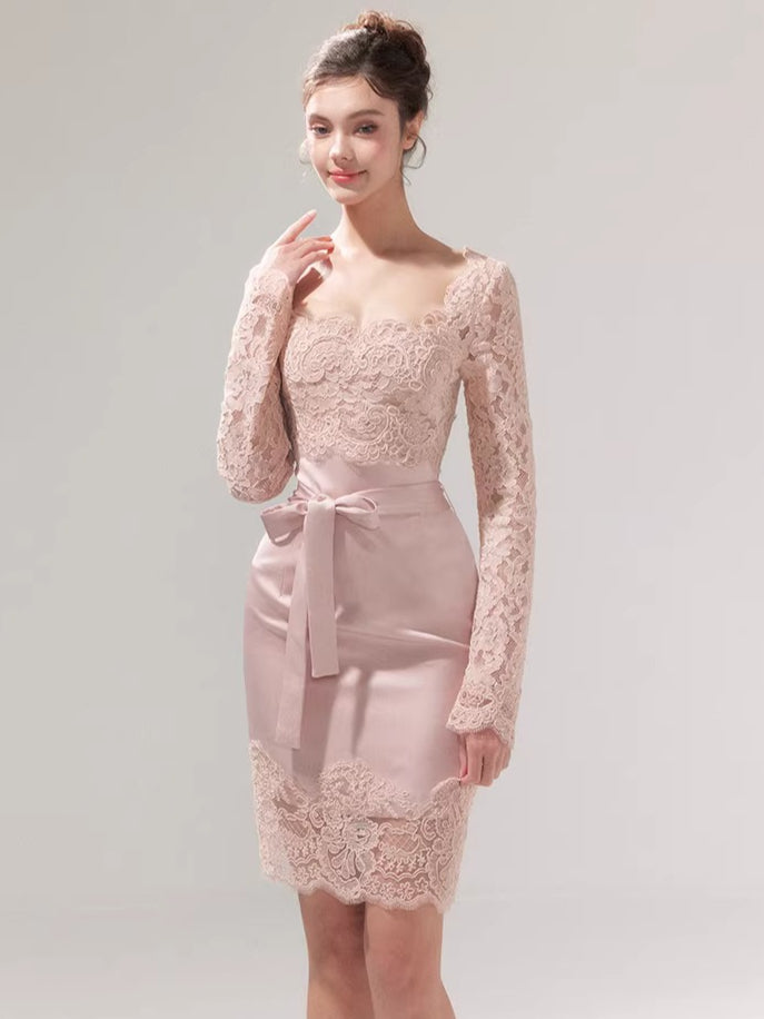 Square-Neck Slim-Fit Bodycon Dress